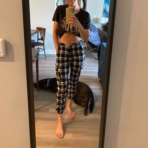 90s jogger cargo pants, plaid!!